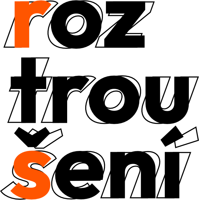 Logo roztroušení, černo oranžové